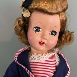 Vintage 1950s Valentine 18" Fashion Doll Jointed Hard Plastic with accessories